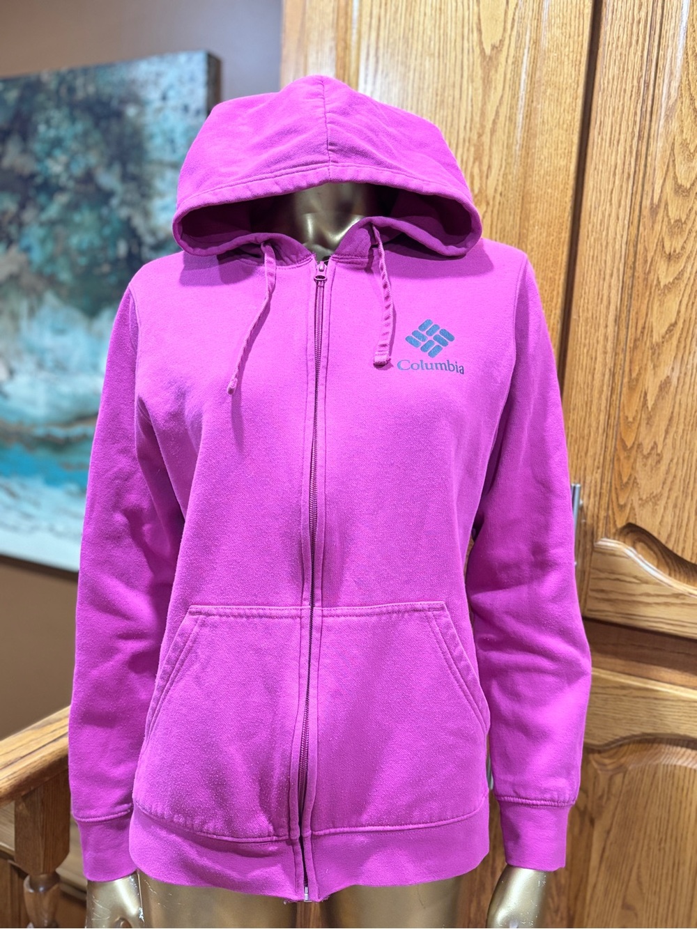 Columbia Bright Pink Full-Zip Hooded Fleece